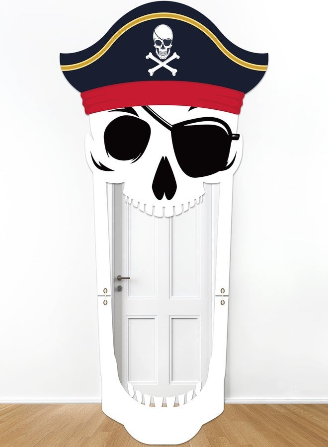 Oitnlaughter Pirate Party Porch Banner Pirate Theme Party Decorations Captain Hat Skull Door Hanging Banner Backdrop for Nautical Birthday Photo Booth Props Favor Supplies - Image 1